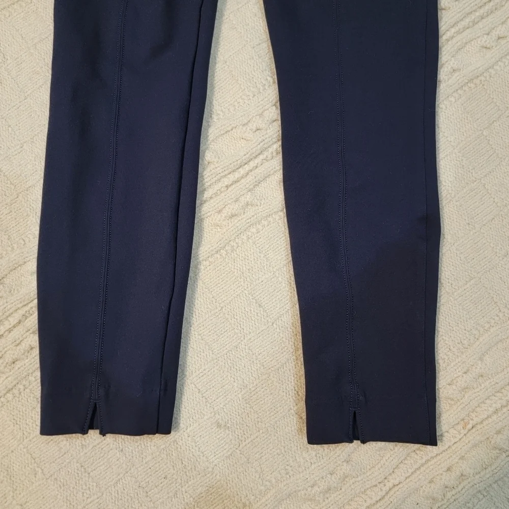 Spanx The Perfect Ankle Pant Skinny Leg Back Seam size S Ponte Knit Navy